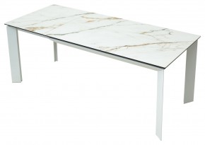 Стол CREMONA 160 KL-188 Контрастный мрамор / белый каркас, ®DISAUR в Когалыме - kogalym.mebel24.online | фото 2