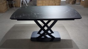 Стол FOGGIA 140 KL-116 Черный мрамор матовый, итальянская керамика/ черный каркас, ®DISAUR в Когалыме - kogalym.mebel24.online | фото 2