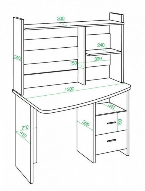 Стол компьютерный Домино Лайт СКЛ-Крл 120+НКЛ-120 в Когалыме - kogalym.mebel24.online | фото 3