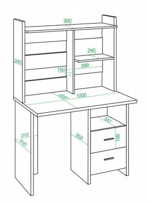 Стол компьютерный Домино Лайт СКЛ-Прям100+НКЛ-100 в Когалыме - kogalym.mebel24.online | фото 3