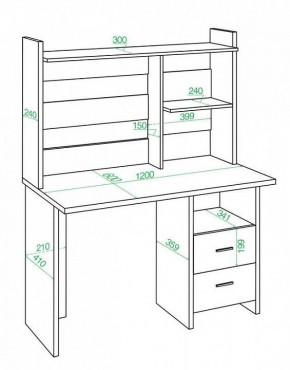 Стол компьютерный Домино Лайт СКЛ-Прям120+НКЛ-120 в Когалыме - kogalym.mebel24.online | фото 2