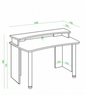 Стол компьютерный Домино Лайт СКЛ-Софт140+НКИЛ140 в Когалыме - kogalym.mebel24.online | фото 3