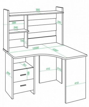 Стол компьютерный Домино Лайт СКЛ-Угл120+НКЛ-120 в Когалыме - kogalym.mebel24.online | фото 2