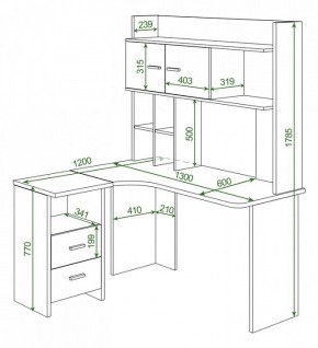 Стол компьютерный Домино Лайт СКЛ-Угл130+НКЛХ130 в Когалыме - kogalym.mebel24.online | фото 2