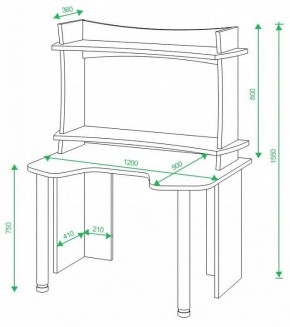 Стол компьютерный Домино lite СКЛ-Игр120 в Когалыме - kogalym.mebel24.online | фото 2