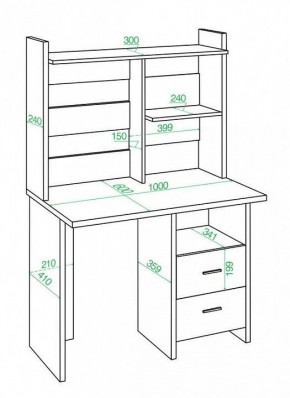 Стол компьютерный Домино Lite СКЛ-Прям100Р+НКЛ-100 в Когалыме - kogalym.mebel24.online | фото 2