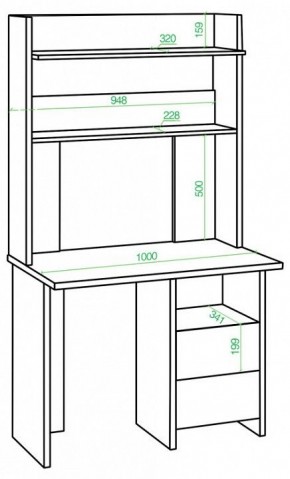 Стол компьютерный Домино Lite СКЛ-Прям100Р+НКЛХ-100 в Когалыме - kogalym.mebel24.online | фото 2