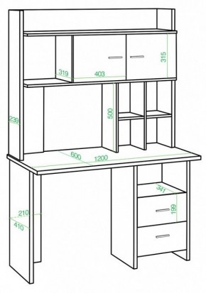 Стол компьютерный Домино Lite СКЛ-Прям120Р+НКЛХ-120 в Когалыме - kogalym.mebel24.online | фото 2