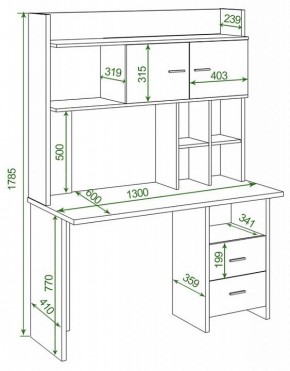 Стол компьютерный Домино Lite СКЛ-Прям130Р+НКЛХ-130 в Когалыме - kogalym.mebel24.online | фото 2
