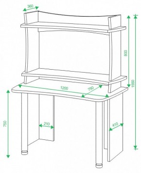 Стол компьютерный Домино Lite СКЛ-Софт120+НКИЛ120 в Когалыме - kogalym.mebel24.online | фото 2