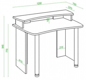 Стол компьютерный Домино lite СКЛ-Софт120+НКИЛ120 в Когалыме - kogalym.mebel24.online | фото 2