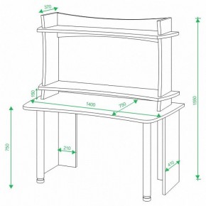 Стол компьютерный Домино lite СКЛ-Софт140+НКИЛ140 ВЛ в Когалыме - kogalym.mebel24.online | фото 2