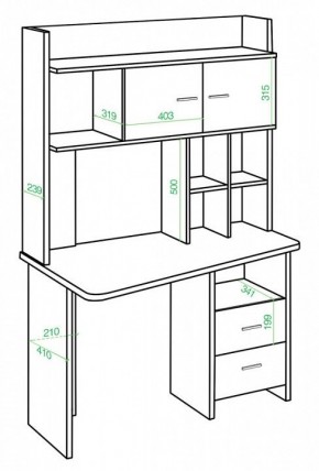 Стол компьютерный Домино Lite СКЛ-Трап120+НКЛХ-120 ШК ЛЕВ в Когалыме - kogalym.mebel24.online | фото 2