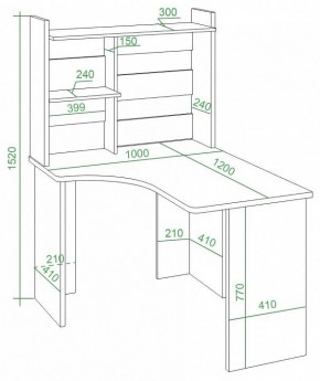 Стол компьютерный Домино Lite СКЛ-Угл120+НКЛ-100 в Когалыме - kogalym.mebel24.online | фото 3