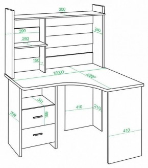 Стол компьютерный Домино Lite СКЛ-Угл120+НКЛХ-120 в Когалыме - kogalym.mebel24.online | фото 2