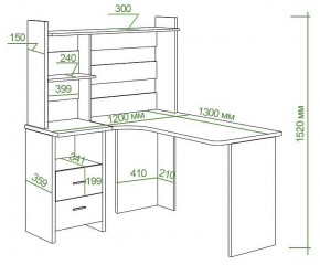 Стол компьютерный Домино Lite СКЛ-Угл130+НКЛ-120 в Когалыме - kogalym.mebel24.online | фото 2