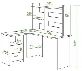 Стол компьютерный Домино Lite СКЛ-Угл130+НКЛ-130 в Когалыме - kogalym.mebel24.online | фото 2