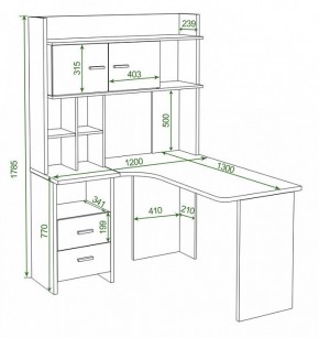 Стол компьютерный Домино Lite СКЛ-Угл130+НКЛХ-120 в Когалыме - kogalym.mebel24.online | фото 2