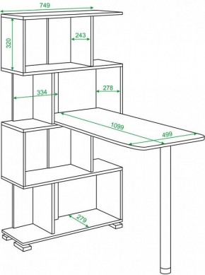 Стол компьютерный Домино нельсон СЛ-5-4СТ в Когалыме - kogalym.mebel24.online | фото 2