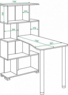 Стол компьютерный Домино нельсон СЛ-5-4СТ-2+БД+БЯ в Когалыме - kogalym.mebel24.online | фото 2