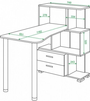 Стол компьютерный Домино СЛ-5-3СТ-2+БЯ в Когалыме - kogalym.mebel24.online | фото 2