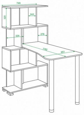 Стол компьютерный Домино СЛ-5-4СТ-2 в Когалыме - kogalym.mebel24.online | фото 2