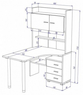 Стол компьютерный Домино СР-133-140 в Когалыме - kogalym.mebel24.online | фото 2