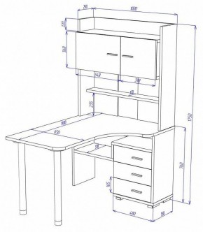 Стол компьютерный Домино СР-133-140 в Когалыме - kogalym.mebel24.online | фото 2