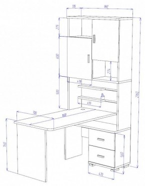 Стол компьютерный Домино СР-720/160 в Когалыме - kogalym.mebel24.online | фото 2