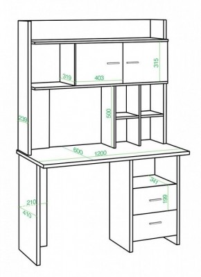 Стол компьютерный Нельсон Lite СКЛ-Прям120+НКЛХ-120 БЕ в Когалыме - kogalym.mebel24.online | фото 2
