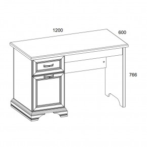 Стол письменный  120, MONAKO, цвет Сосна винтаж/дуб анкона в Когалыме - kogalym.mebel24.online | фото 2