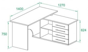 Стол письменный КСТ-109Л в Когалыме - kogalym.mebel24.online | фото 3