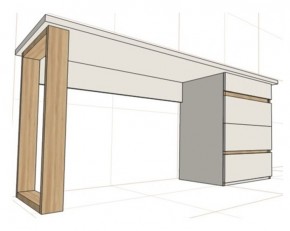 Стол письменный с тумбой 4 ящика (1250) в Когалыме - kogalym.mebel24.online | фото 2