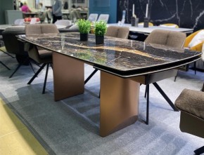 Стол ПУАНТО 200 TITANIUM LAWA NERO, керамика / МЕДЬ каркас М-City в Когалыме - kogalym.mebel24.online | фото 2