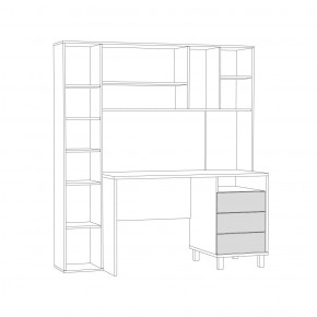Стол рабочий 12.95 N Комфорт (Дуб сонома, Темно - серый U2601) в Когалыме - kogalym.mebel24.online | фото 3