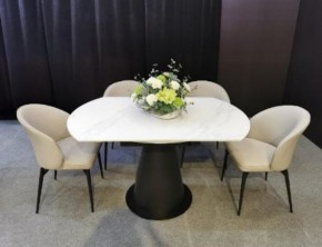 Стол TERAMO 135 GLOSS GRAND JADE SOLID CERAMIC, керамика, поворотн.механизм / Черный каркас, ®DISAUR в Когалыме - kogalym.mebel24.online | фото 3