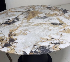 Стол TERAMO 135 GLOSS GRAND JADE SOLID CERAMIC, керамика, поворотн.механизм / Черный каркас, ®DISAUR в Когалыме - kogalym.mebel24.online | фото 4