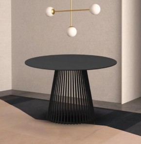Стол TERNI 120 MATT BLACK MARBLE SOLID CERAMIC Черный мрамор матовый, керамика /Черн.каркас, ®DISAUR в Когалыме - kogalym.mebel24.online | фото 2