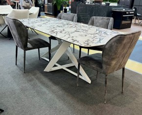 Стол VICENZA 220 BULGARI WHITE, керамика / белый, ®DISAUR в Когалыме - kogalym.mebel24.online | фото 2