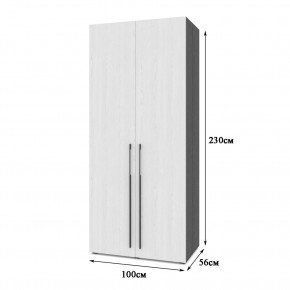 СТОУН С23 Шкаф 2-х створчатый (камень темный/ирландский дуб) в Когалыме - kogalym.mebel24.online | фото 2