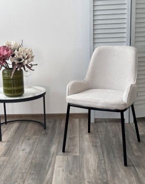 Стул BRIO CATO-01 Белый, фактурная ткань / черный каркас, ®DISAUR в Когалыме - kogalym.mebel24.online | фото 3