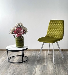Стул DAIQUIRI BLUVEL-75 OLIVA / белый каркас, велюр М-City в Когалыме - kogalym.mebel24.online | фото 3