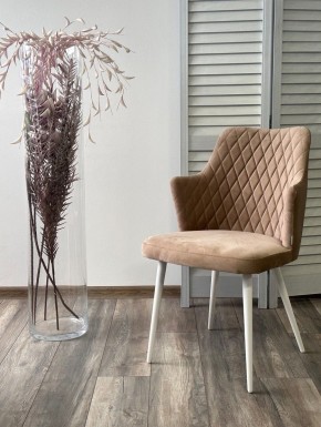 Стул HERMAN 360 град. БЕЖЕВЫЙ #5, велюр / белый каркас М-City в Когалыме - kogalym.mebel24.online | фото 2