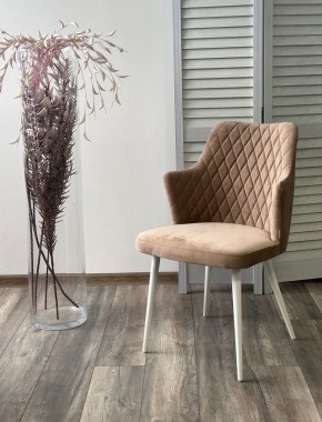 Стул HERMAN 360 град. БЕЖЕВЫЙ #5, велюр / белый каркас М-City в Когалыме - kogalym.mebel24.online | фото 4