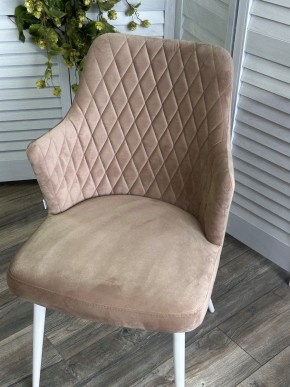 Стул HERMAN 360 град. БЕЖЕВЫЙ #5, велюр / белый каркас М-City в Когалыме - kogalym.mebel24.online | фото 5