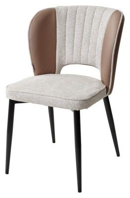 Стул HERMES WZ2042-02 светло-бежевый фактурный велюр/ HK017-31 серо-коричневый PU, М-City в Когалыме - kogalym.mebel24.online | фото 1