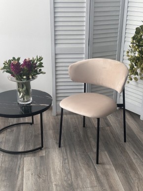 Стул ЛЕОНАРДО H-06 Бежевый, велюр / черный каркас М-City в Когалыме - kogalym.mebel24.online | фото 3