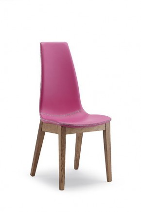 СТУЛ  SELLY, ASH WALNUT 167/ SOFT PIENO FIORE 275 FUSSIA с черн.строчкой в Когалыме - kogalym.mebel24.online | фото