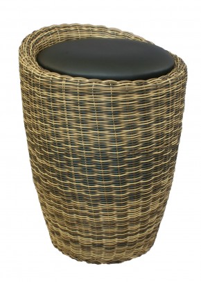 Табурет с местом для хранения LM-1100Rattan, чёрный в Когалыме - kogalym.mebel24.online | фото