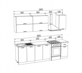 ТЕХНО Кухонный гарнитур 2,0 м Компоновка №2 в Когалыме - kogalym.mebel24.online | фото 10